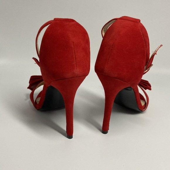 FSJ Women Front Bowknots Open Toe Thin High Heels - Picture 4 of 12